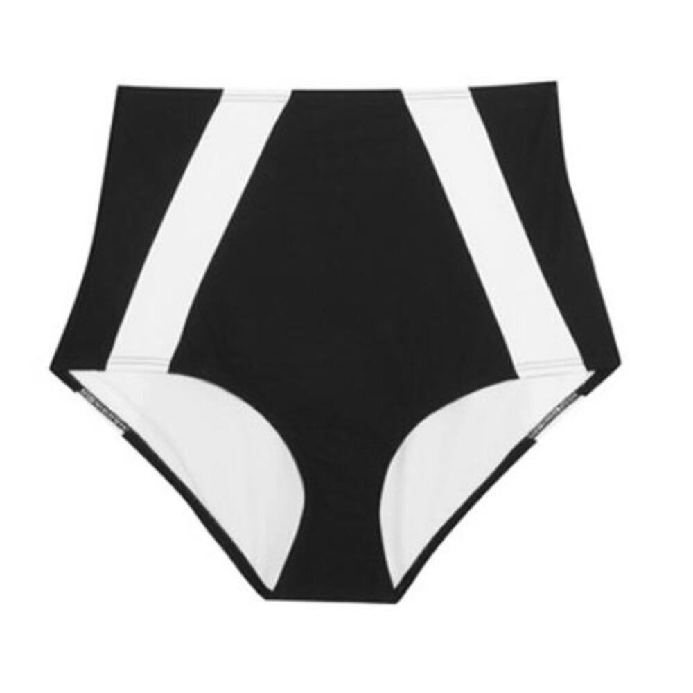 flagpole swim black white perry high‎ waisted bikini bottom